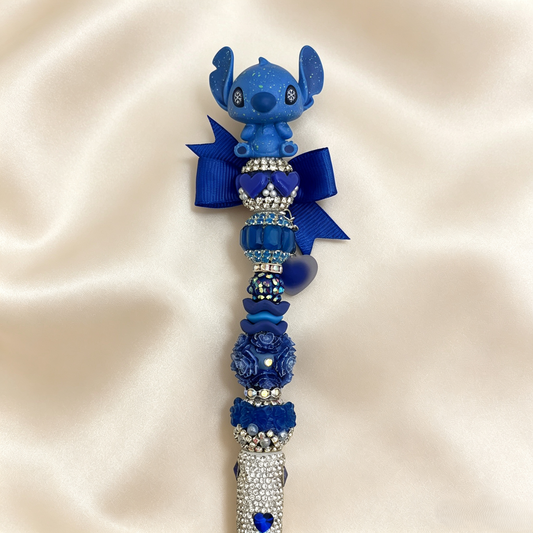 Royal Blue Stitch Rhinestone Pen