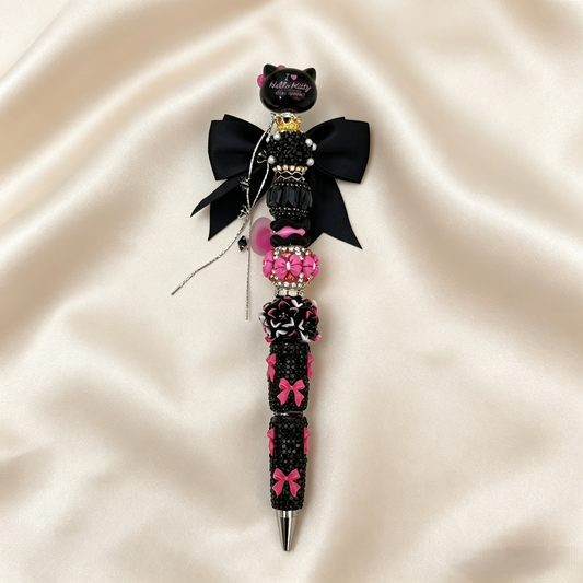 Black Pink HK Rhinestone Pen