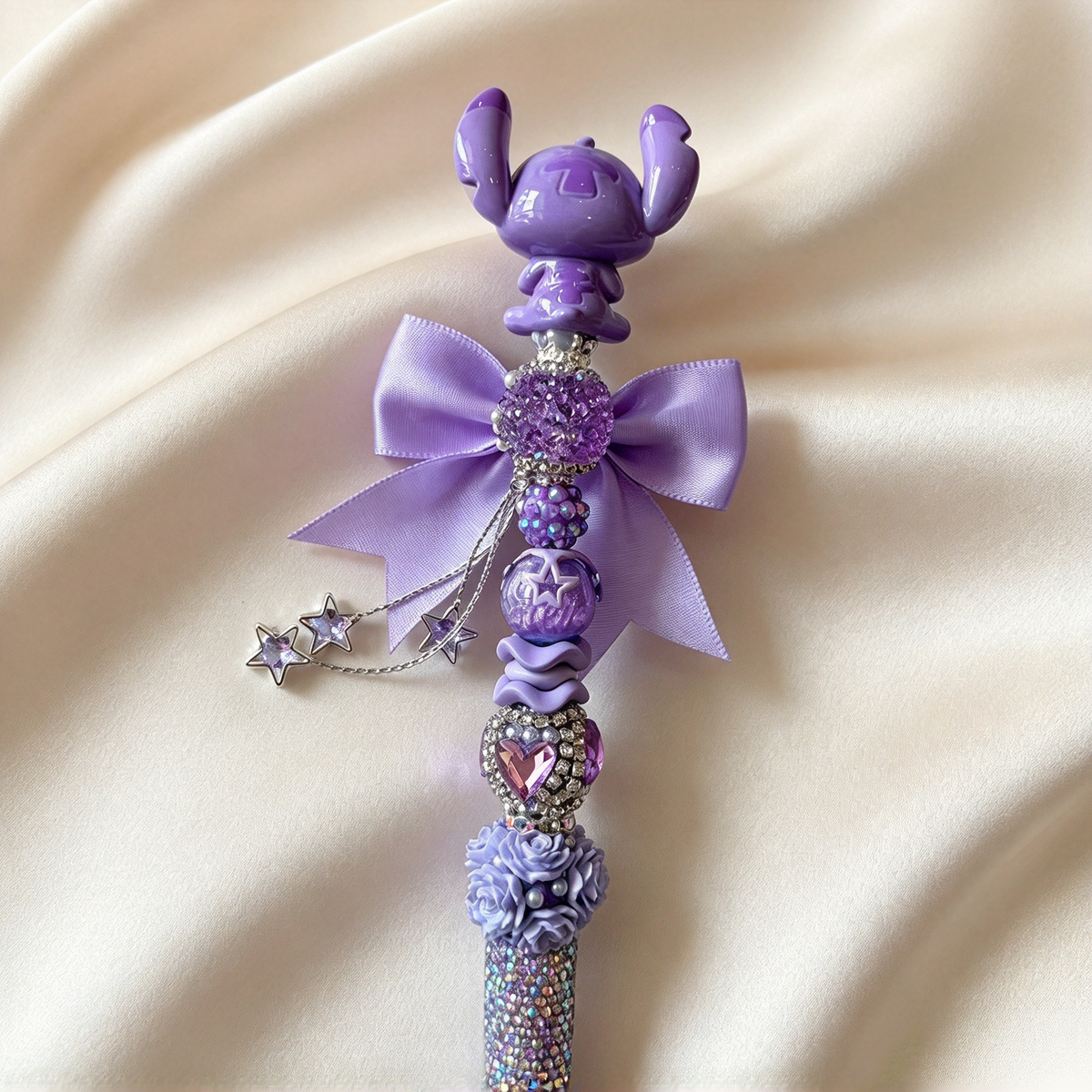 Lavender Star Stitch Rhinestone Pen
