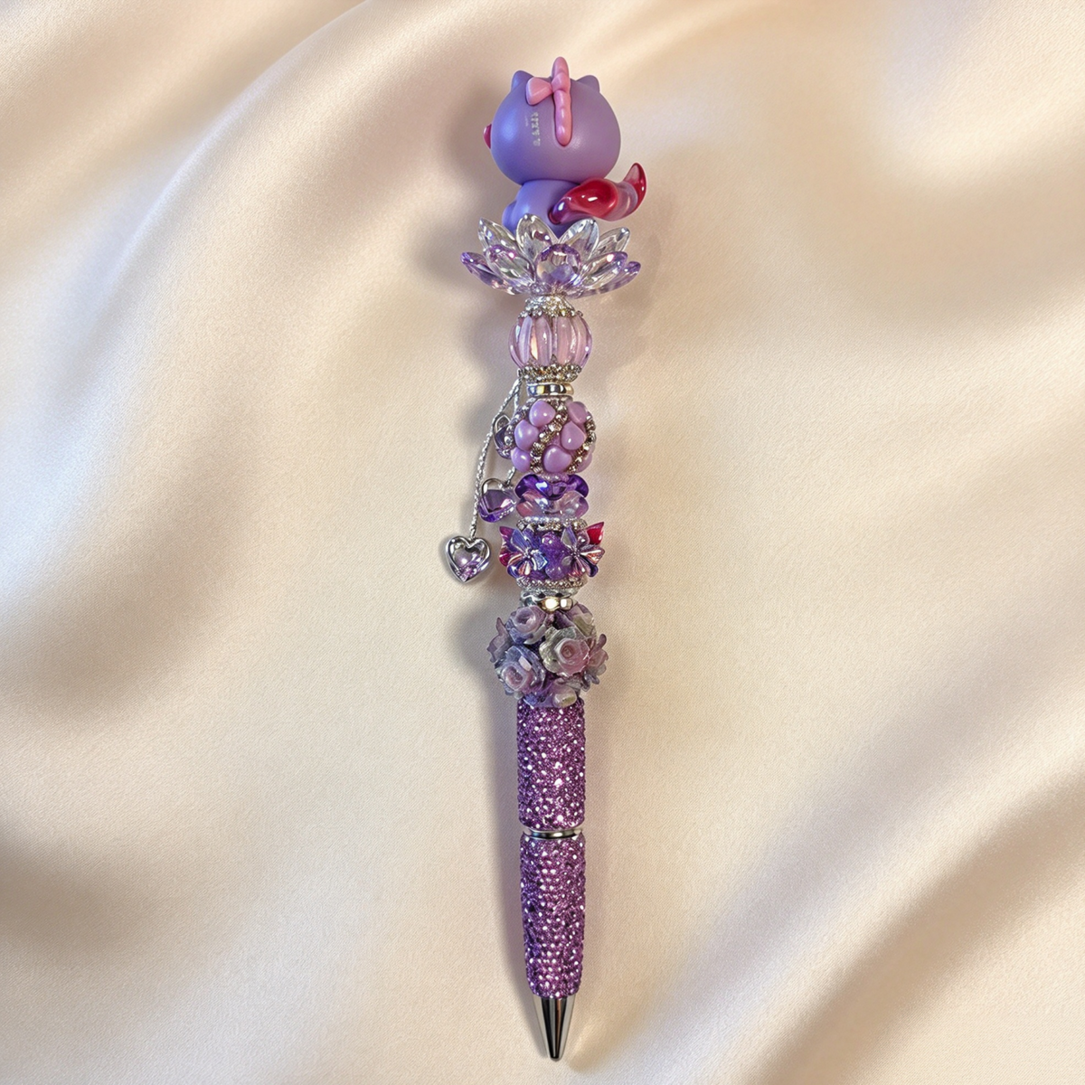 Lilac Floral HK Rhinestone Pen