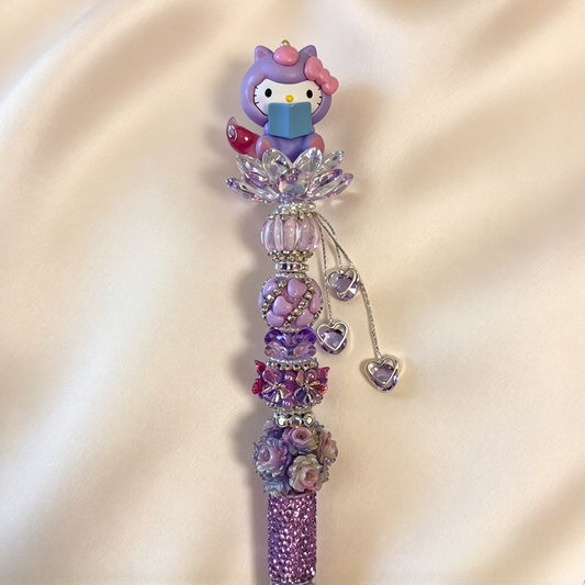 Lilac Floral HK Rhinestone Pen