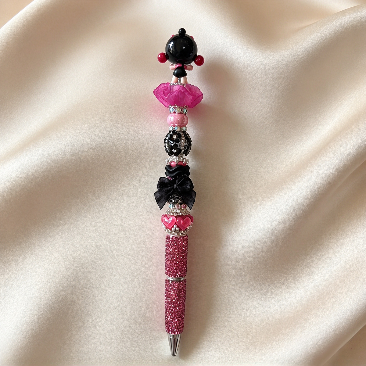 Magenta Noir SP Rhinestone Pen