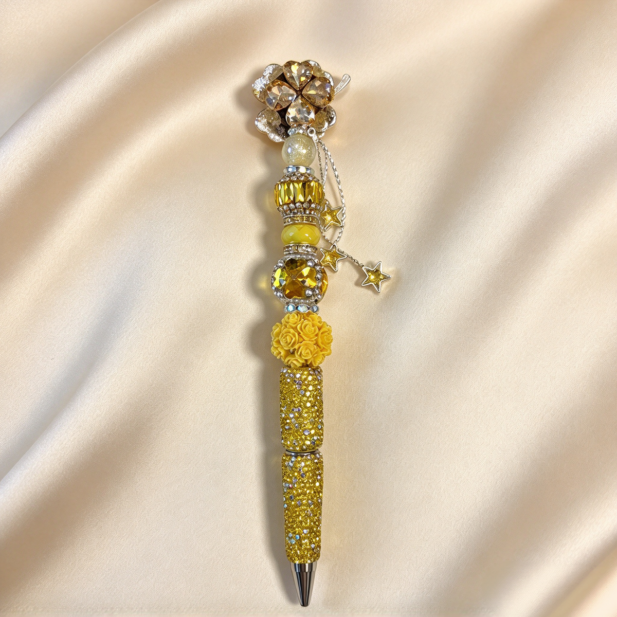 Lucky Aureate Clover Rhinestone Pen