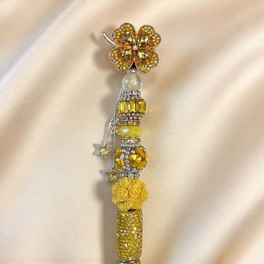 Lucky Aureate Clover Rhinestone Pen