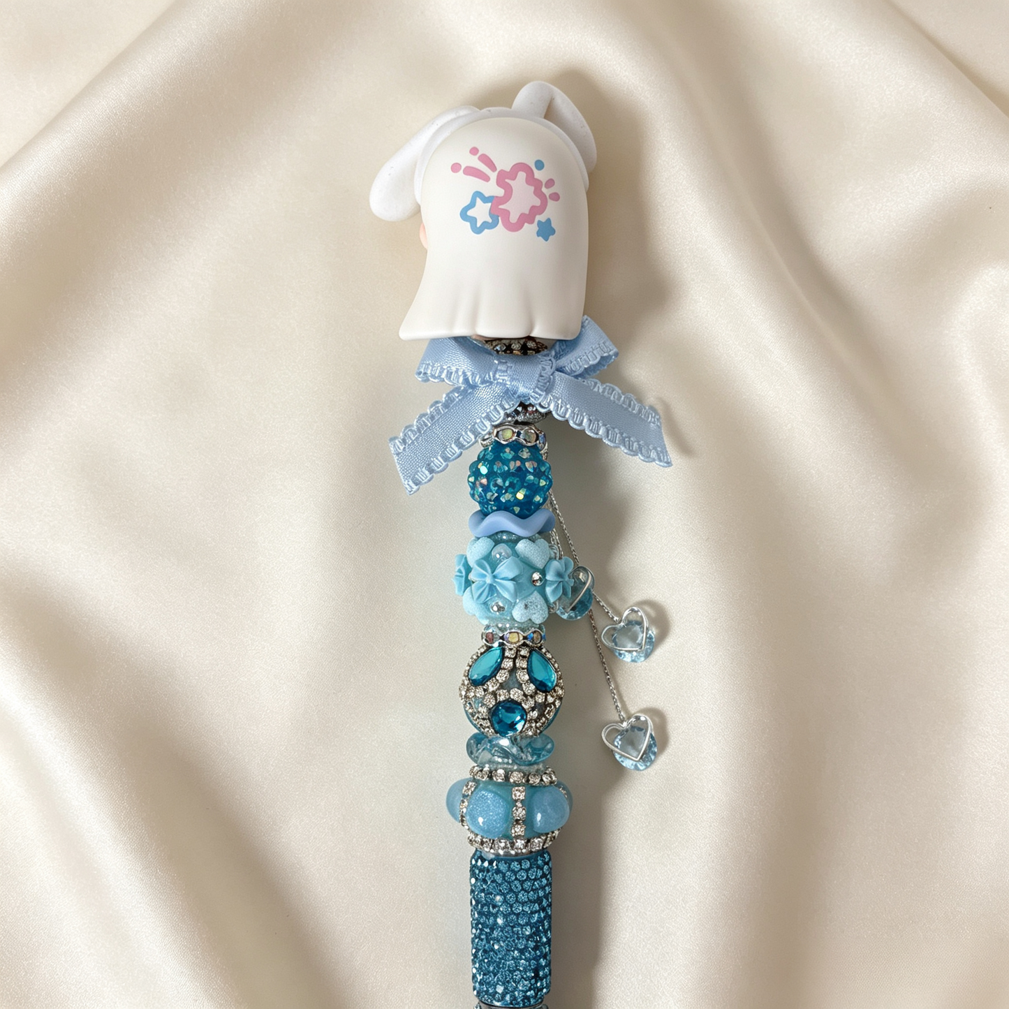 Sea‑Salt Blue Bunny Handmade Rhinestone Pen