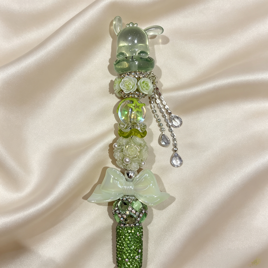 Mint Puppy Charm Rhinestone Pen
