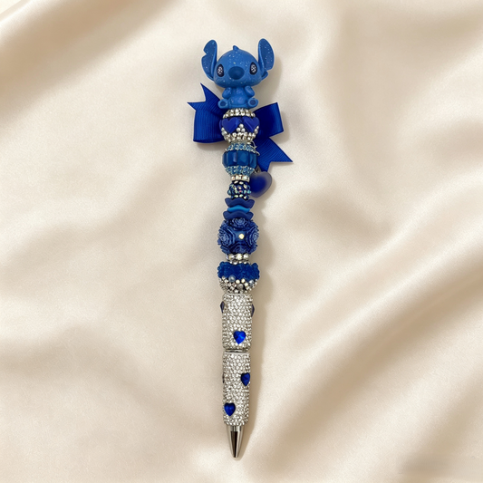 Royal Blue Stitch Rhinestone Pen