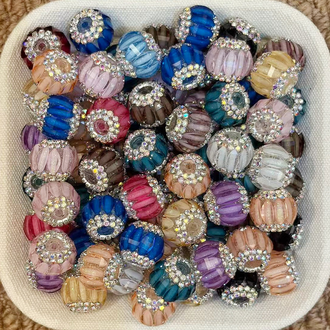 Pumpkin Rib Fancy Beads