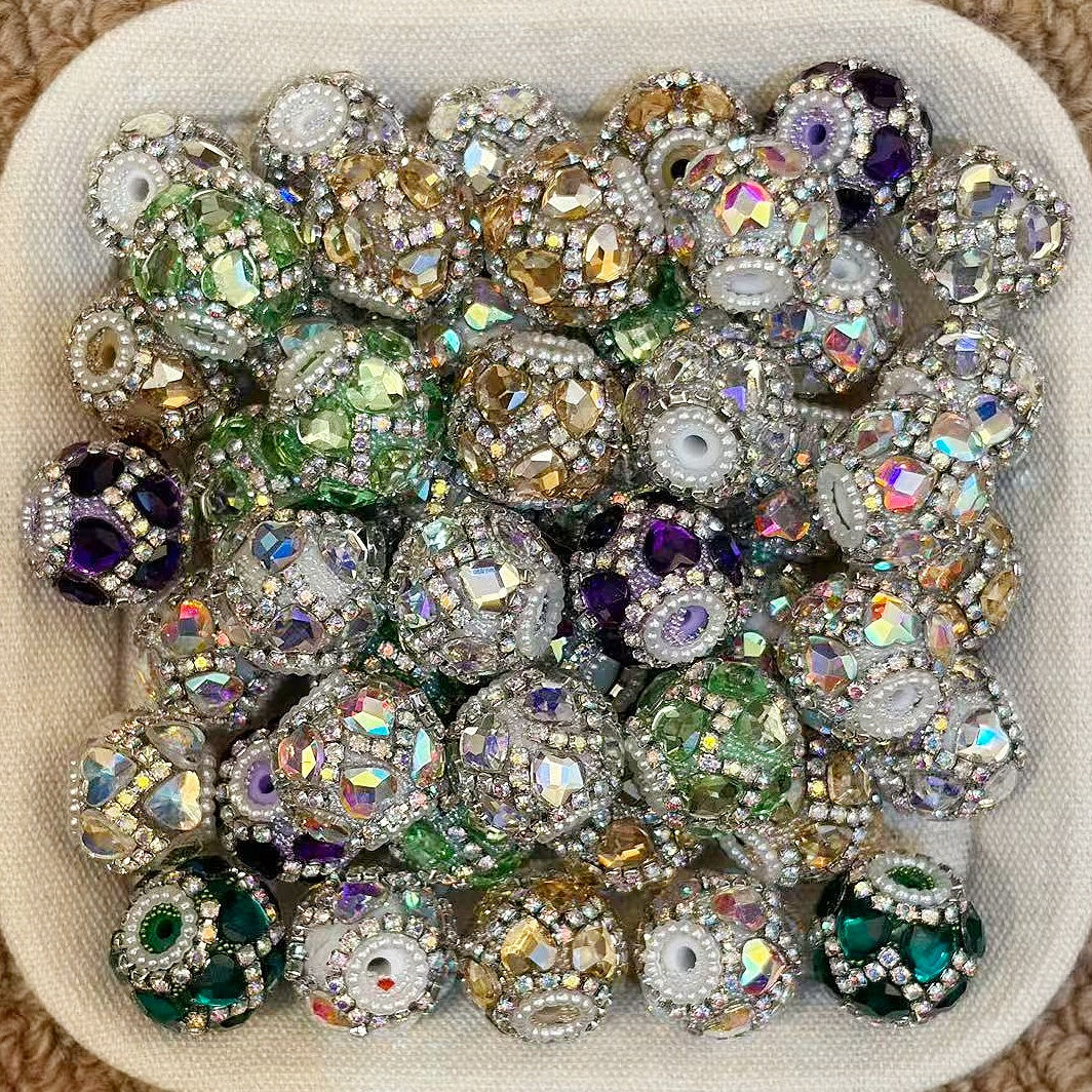 Ornate Facet Inlay Fancy Beads