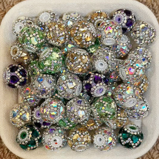 Ornate Facet Inlay Fancy Beads