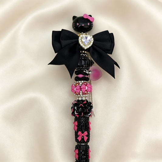 Black Pink HK Rhinestone Pen