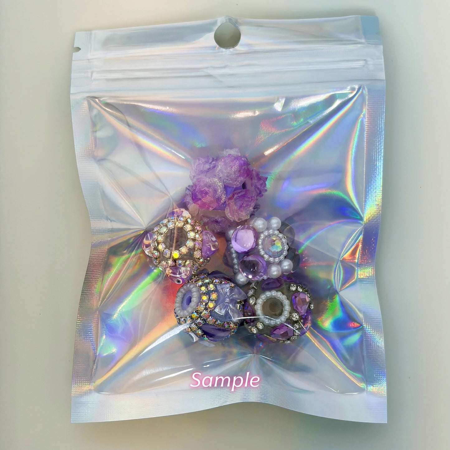 Purple Fancy Flower Beads