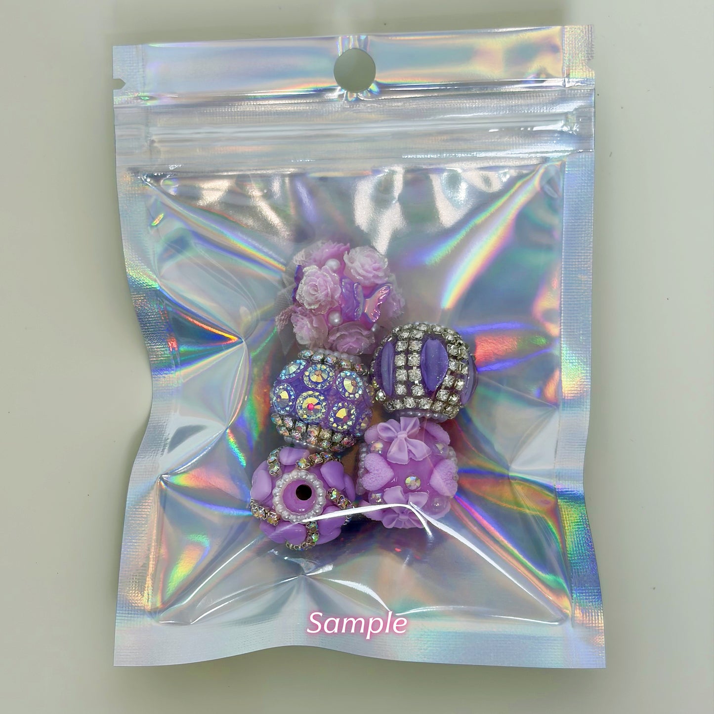 Purple Fancy Flower Beads