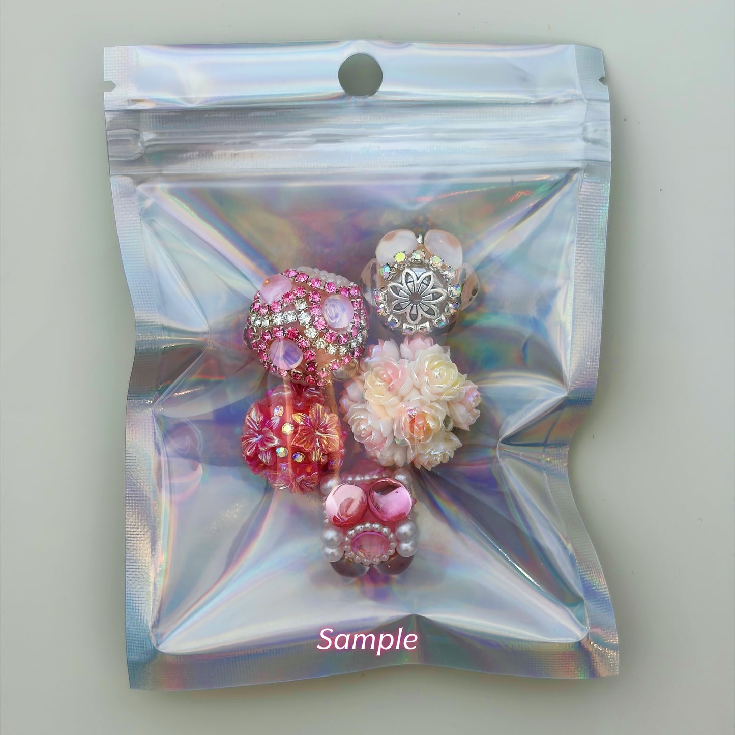 Pink Fancy Flower Beads