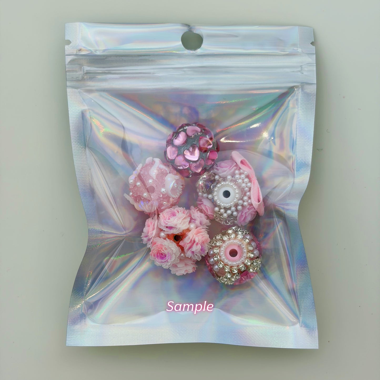 Pink Fancy Flower Beads