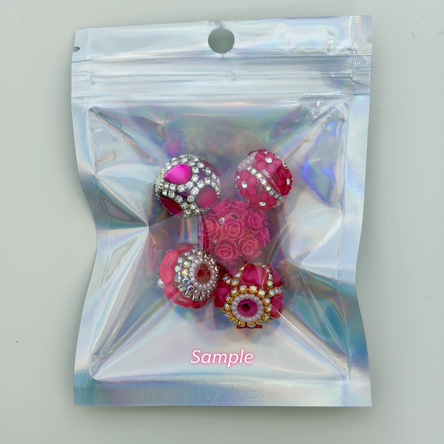 Pink Fancy Flower Beads
