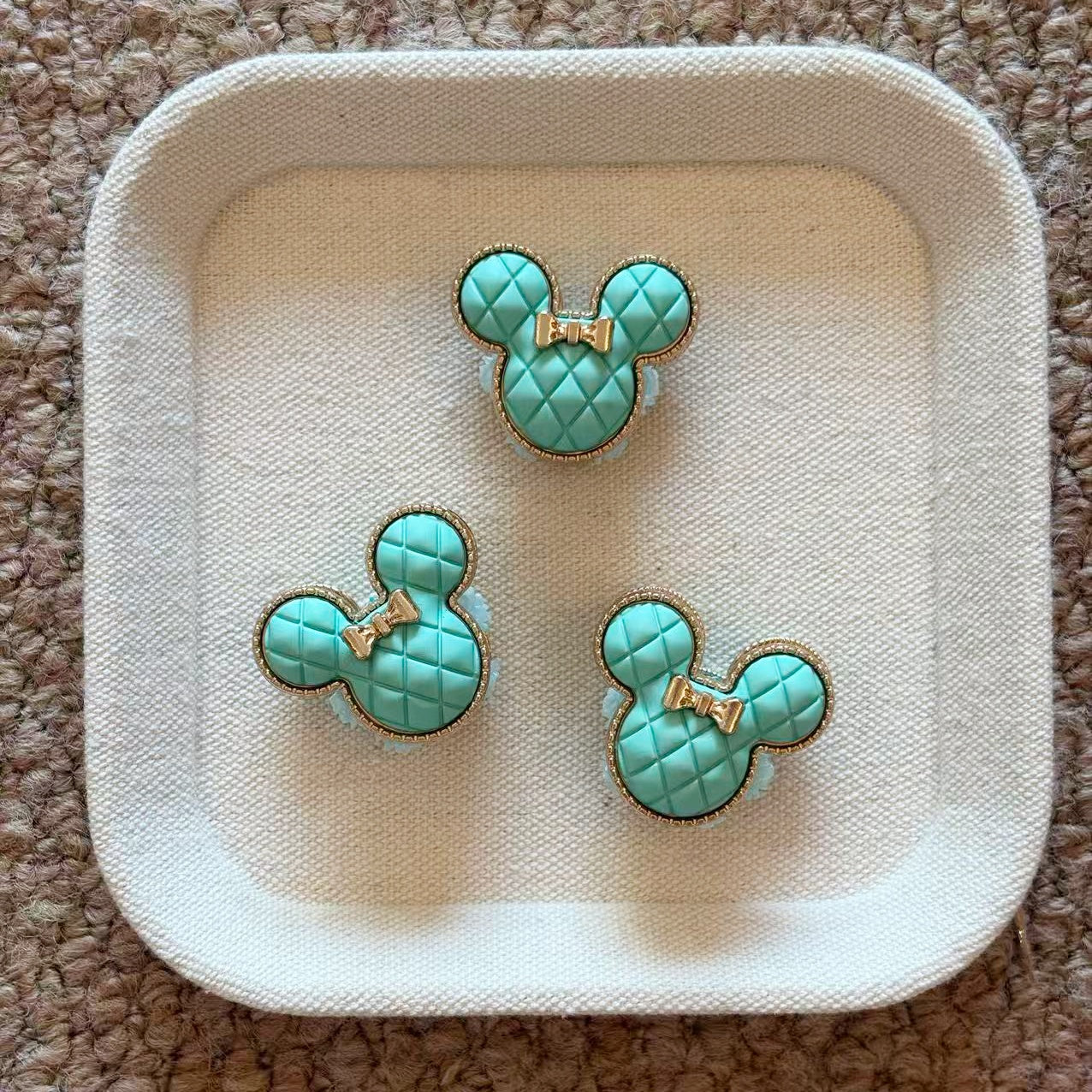 Retro Quilted Mickey Fancy Beads
