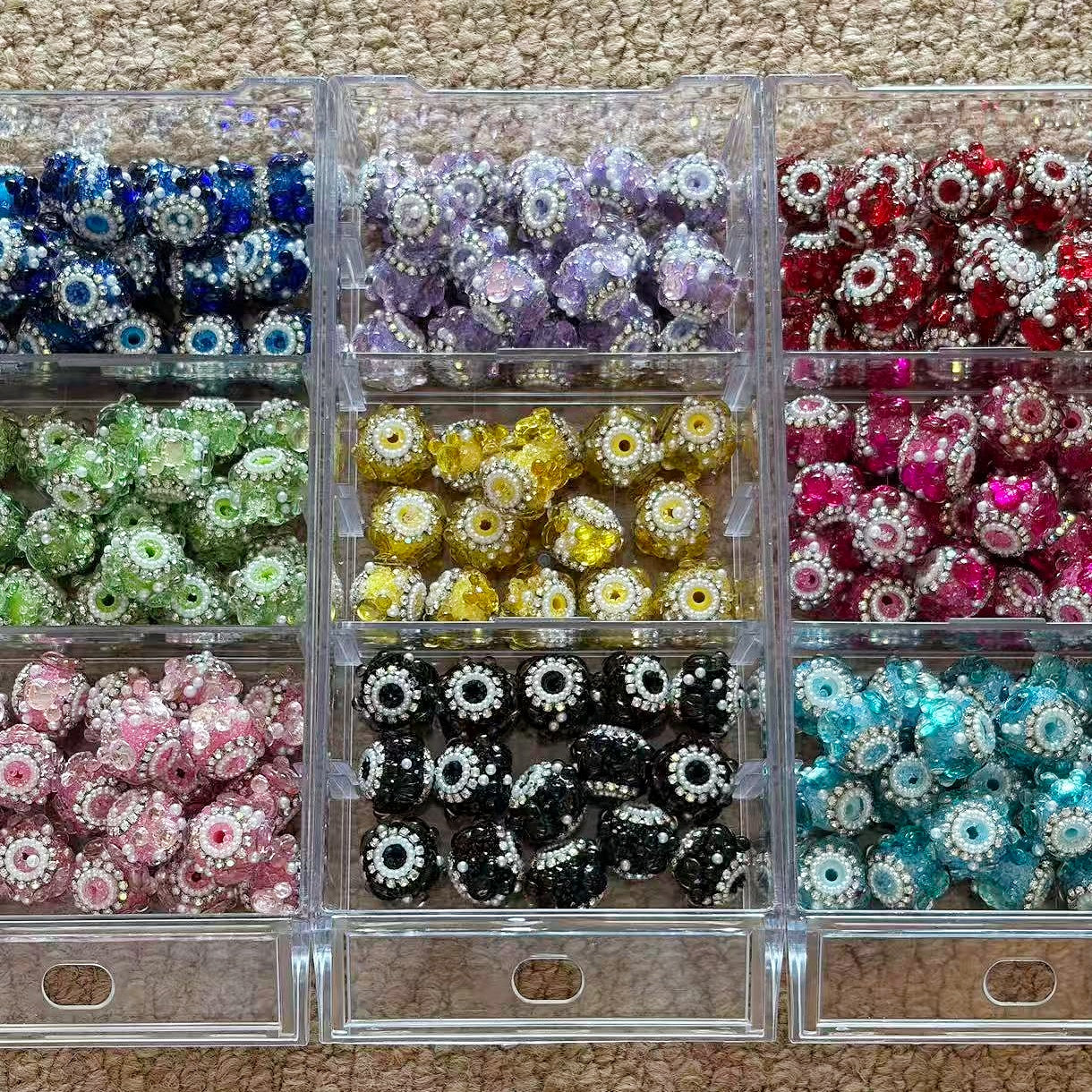 Vibrant Mickey Head Sugar Fancy Beads Mix Color