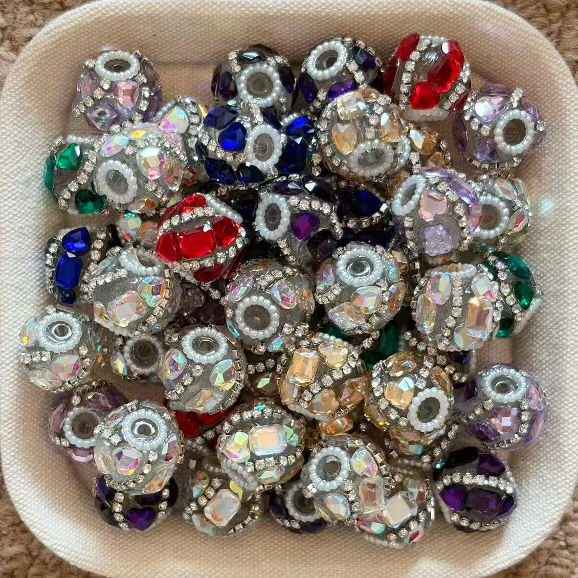 Heart & Square Zircon Elegant Fancy Beads