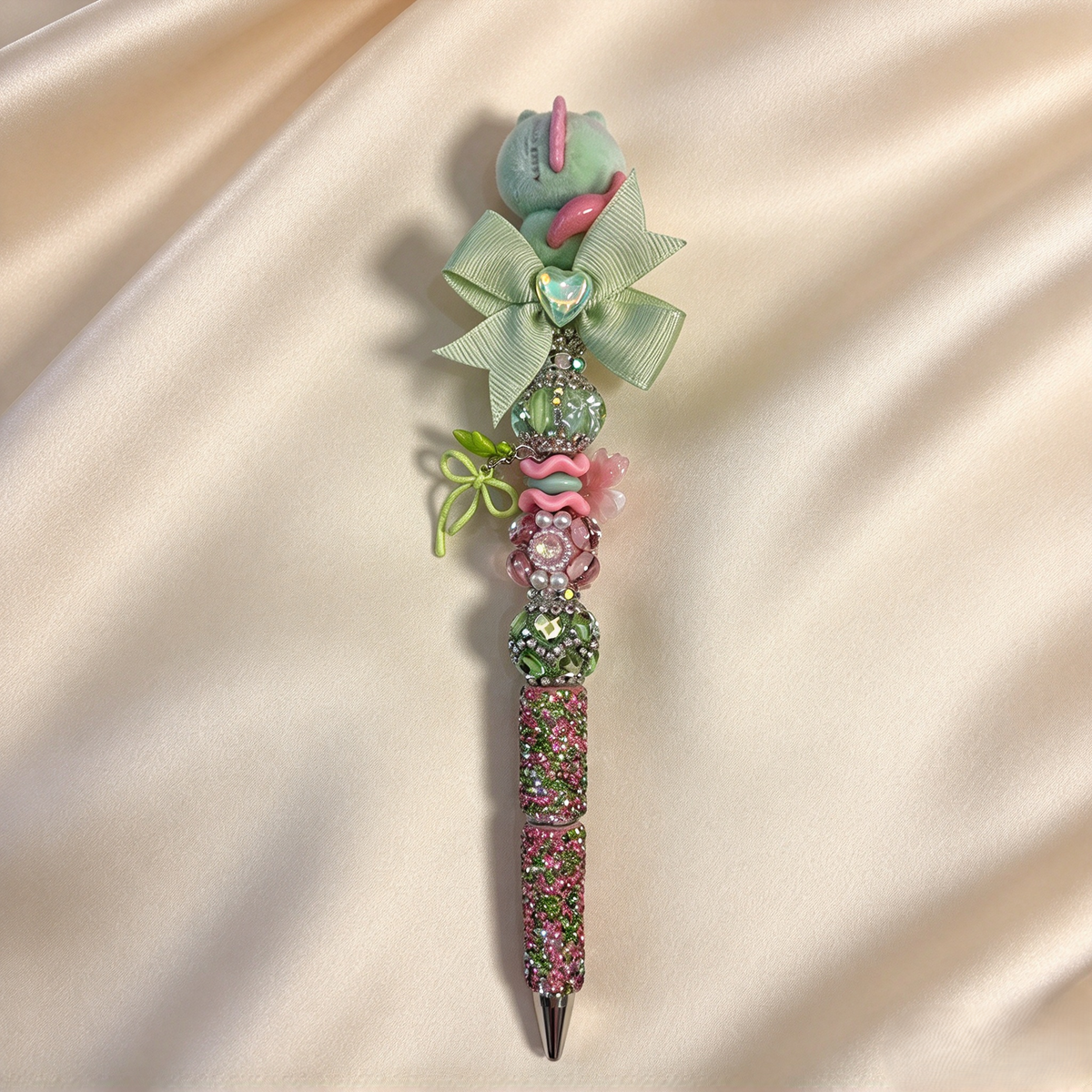 Spearmint Whisper Dino HK Rhinestone Pen
