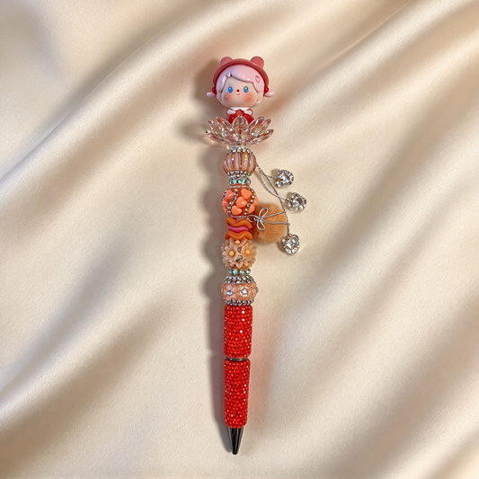 Apricot Blush Doll Rhinestone Pen