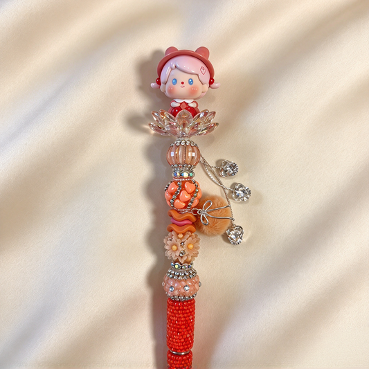 Apricot Blush Doll Rhinestone Pen