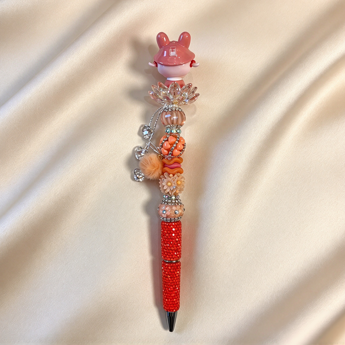 Apricot Blush Doll Rhinestone Pen