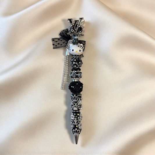 Gothic Lace Monogram Rhinestone Pen