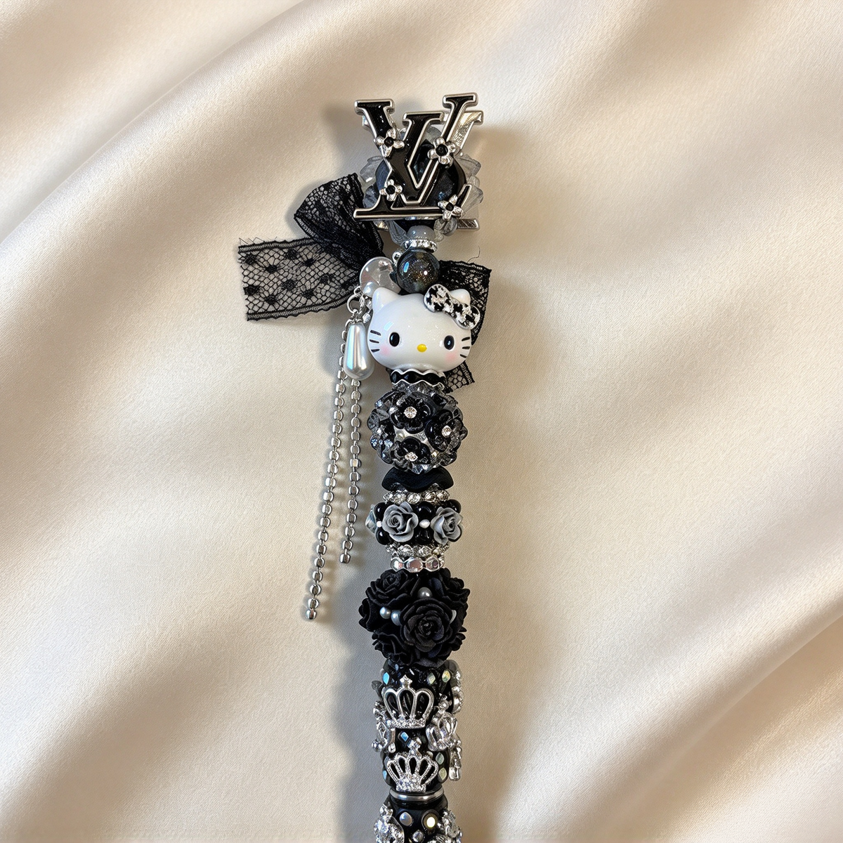 Gothic Lace Monogram Rhinestone Pen