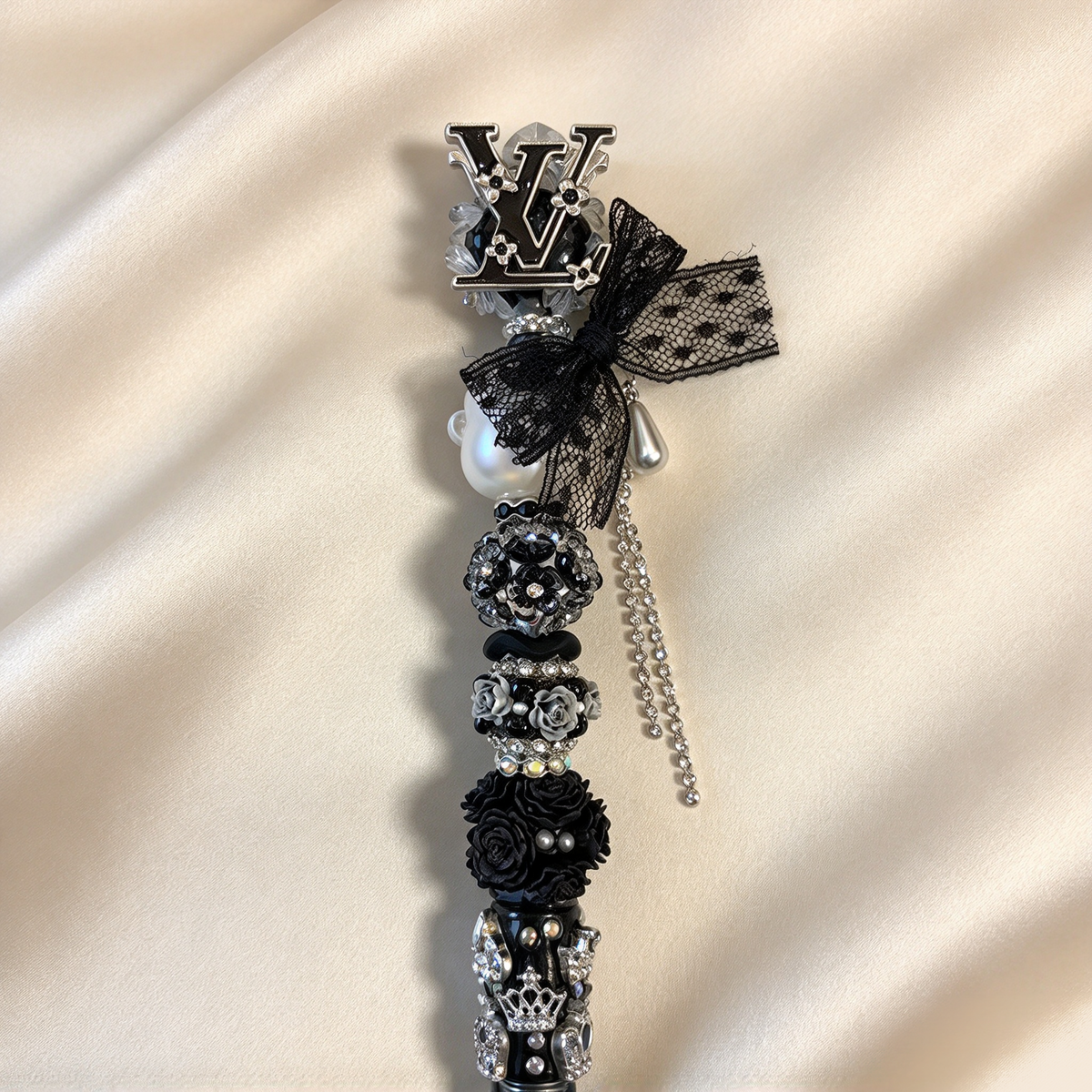 Gothic Lace Monogram Rhinestone Pen
