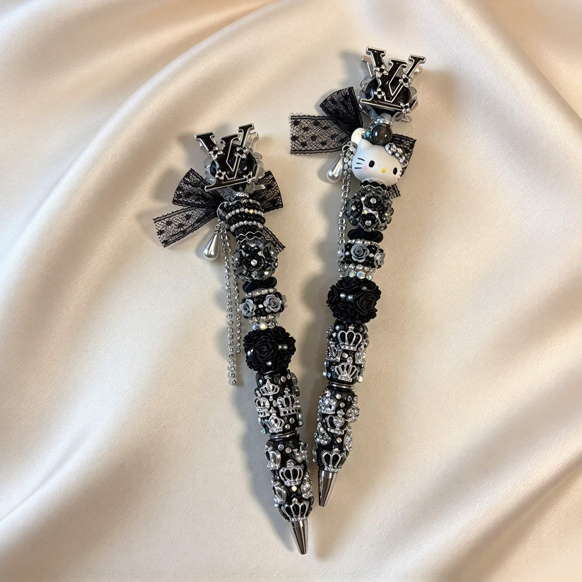 Gothic Lace Monogram Rhinestone Pen