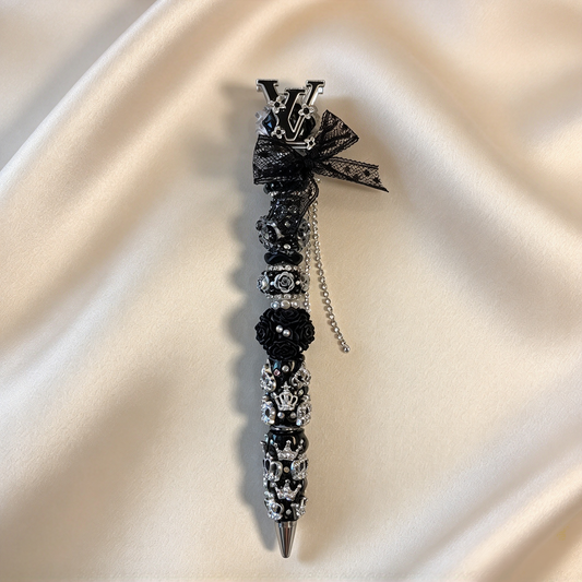 Gothic Lace Monogram Rhinestone Pen