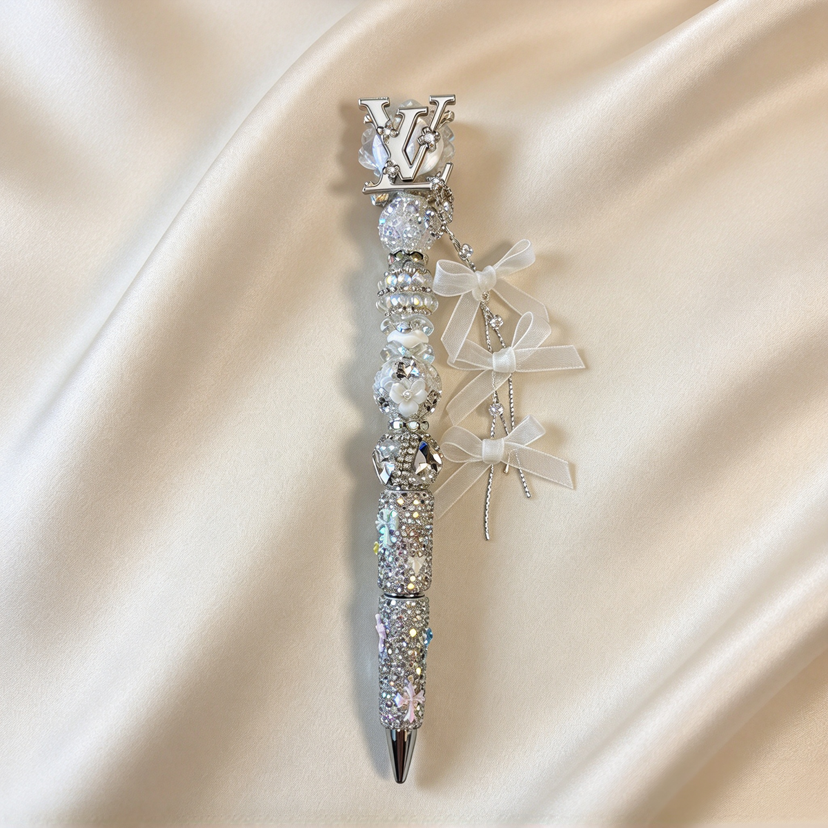 Iridescent Monogram Rhinestone Pen