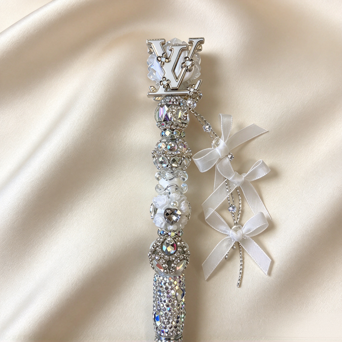 Iridescent Monogram Rhinestone Pen
