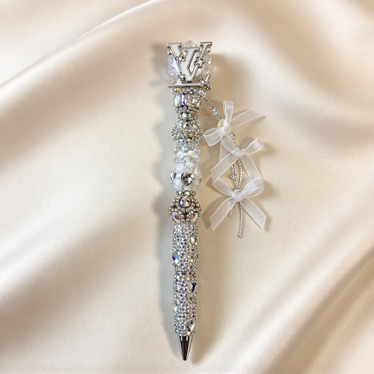 Iridescent Monogram Rhinestone Pen