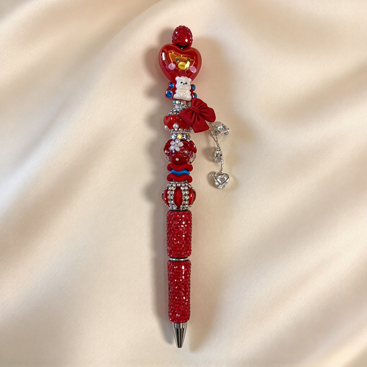 Crimson Heart Rhinestone Pen