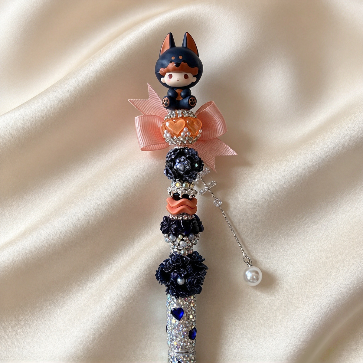 Midnight Peach Dimoo Rhinestone Pen