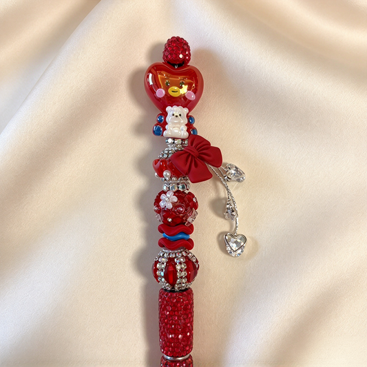 Crimson Heart Rhinestone Pen