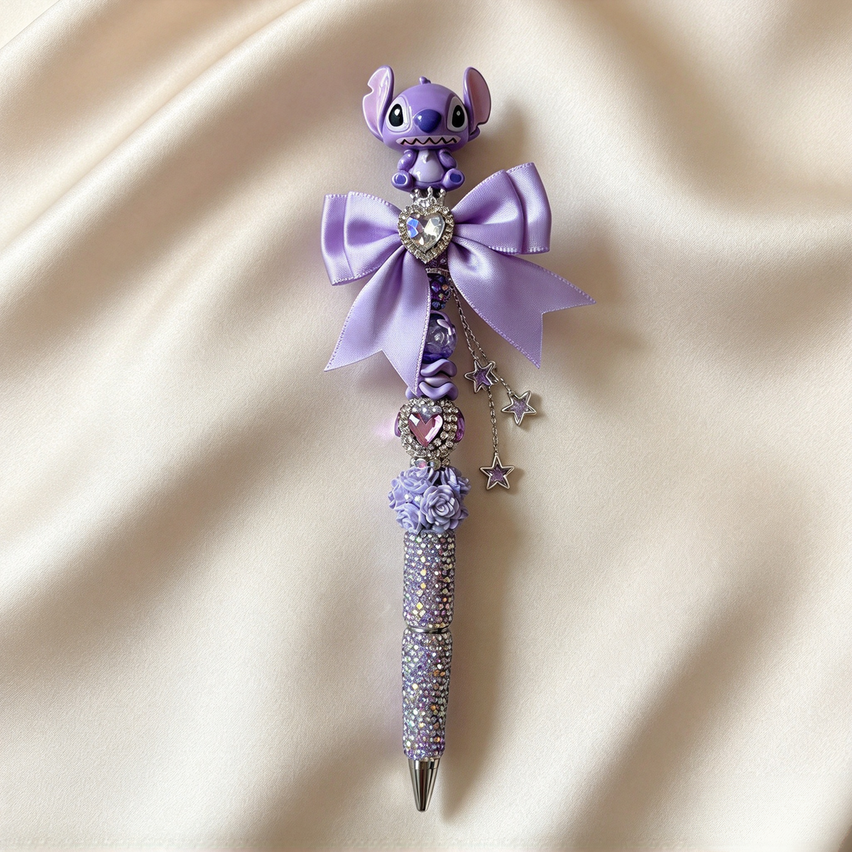 Lavender Star Stitch Rhinestone Pen