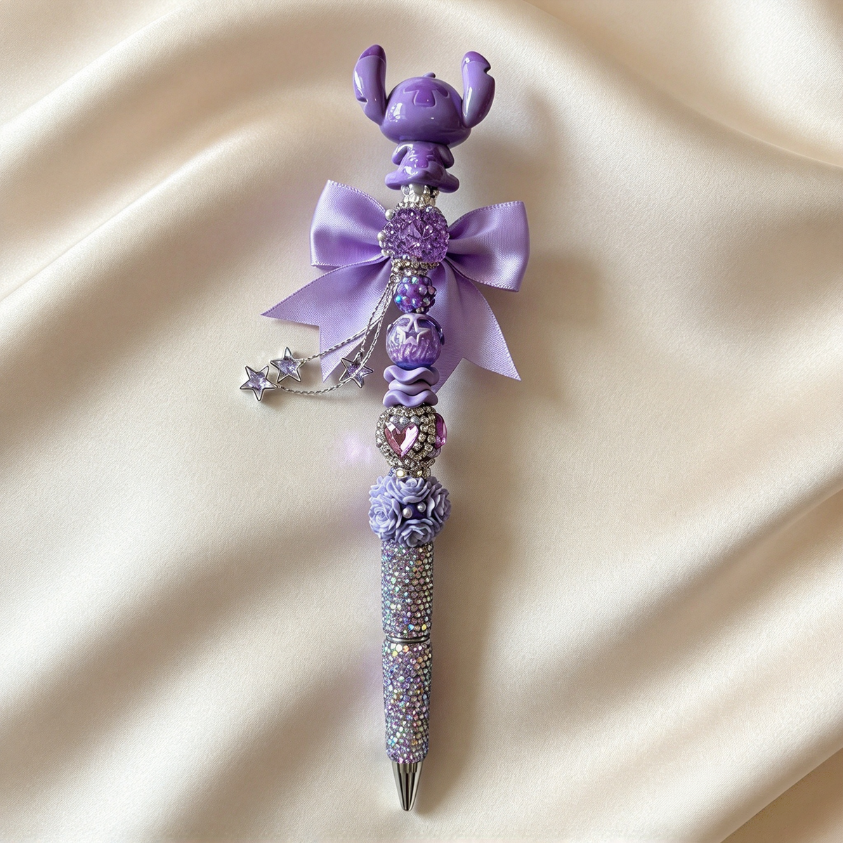 Lavender Star Stitch Rhinestone Pen