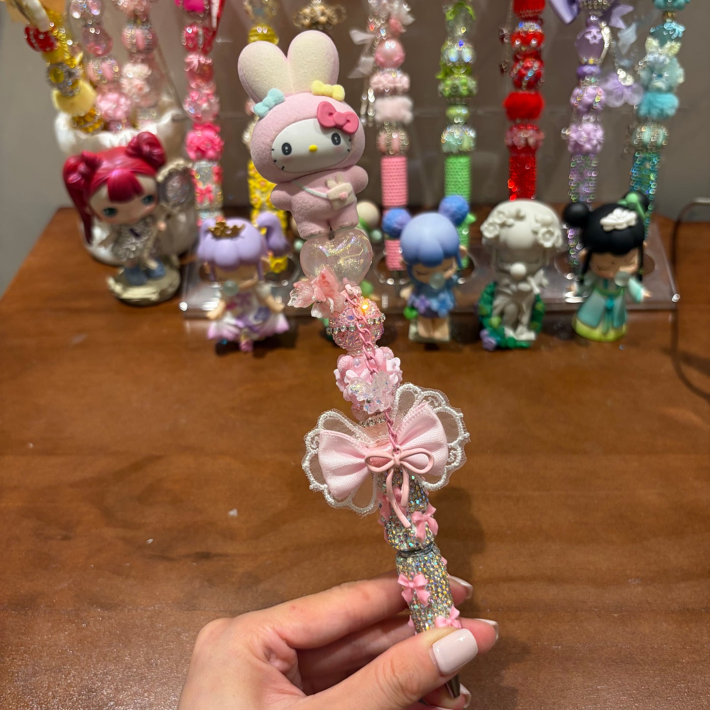 Pink Ribbon Rhinestone Handmade Pen