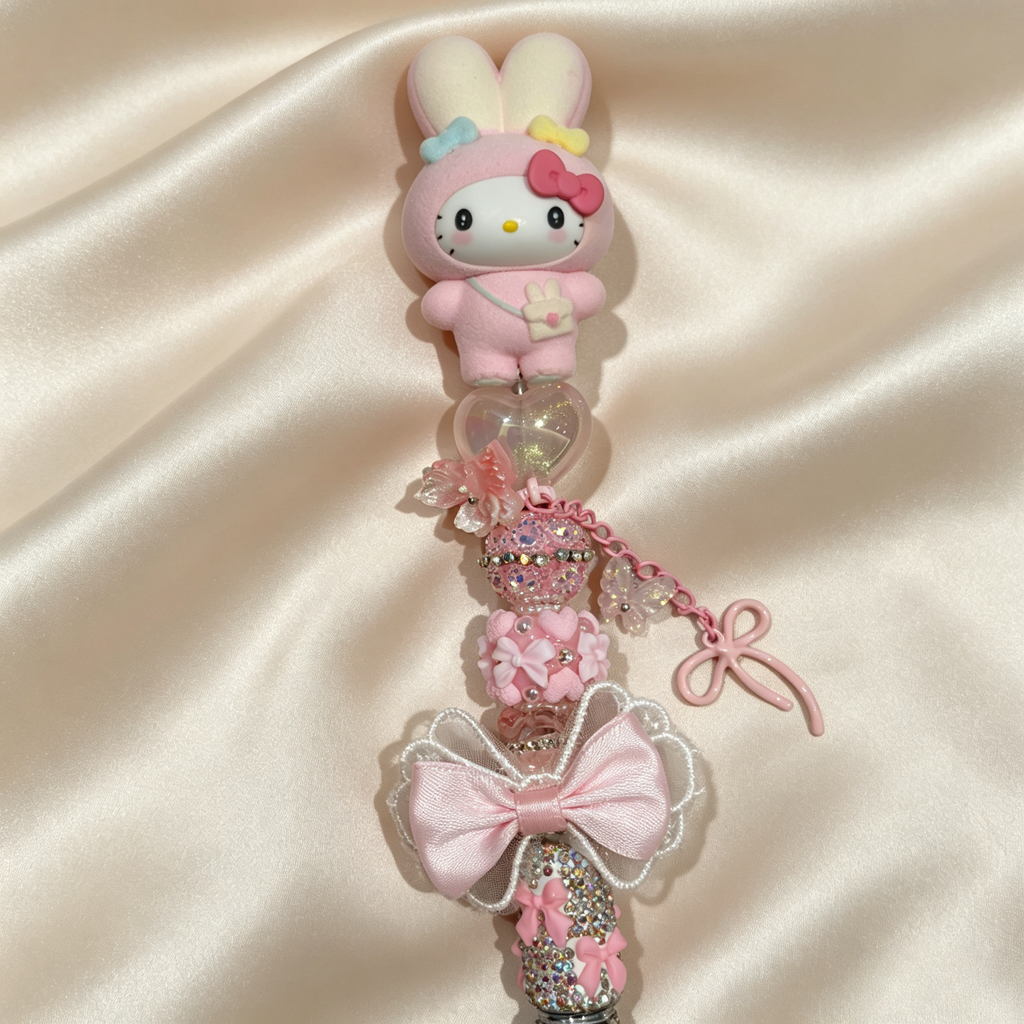 Pink Ribbon Rhinestone Handmade Pen