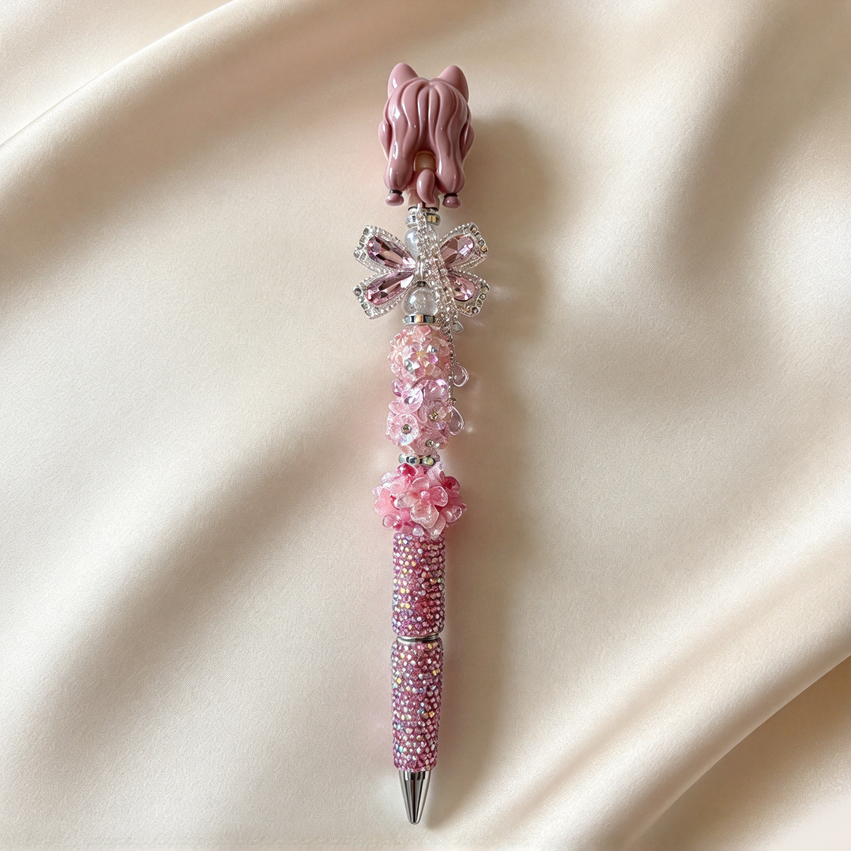 Sakura Crystal Bow Rhinestone Pen