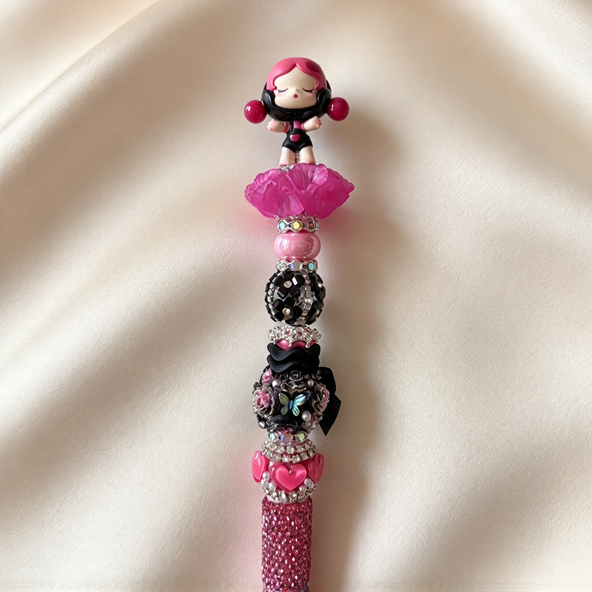 Magenta Noir SP Rhinestone Pen