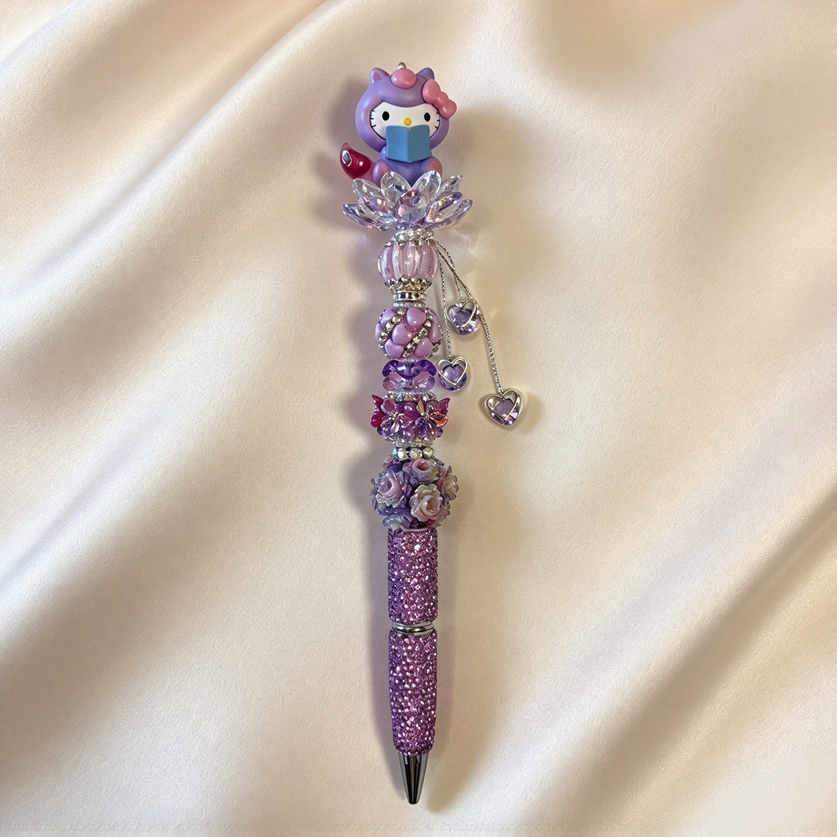 Lilac Floral HK Rhinestone Pen