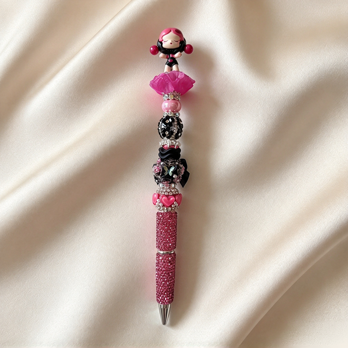 Magenta Noir SP Rhinestone Pen