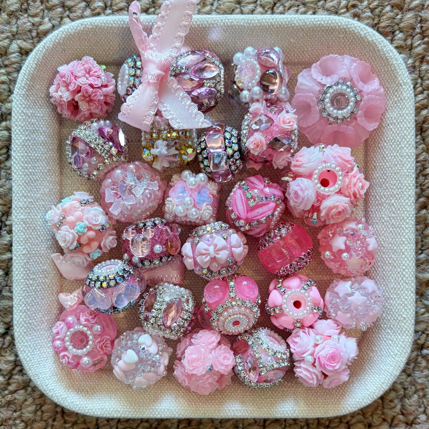 Pink Fancy Flower Beads