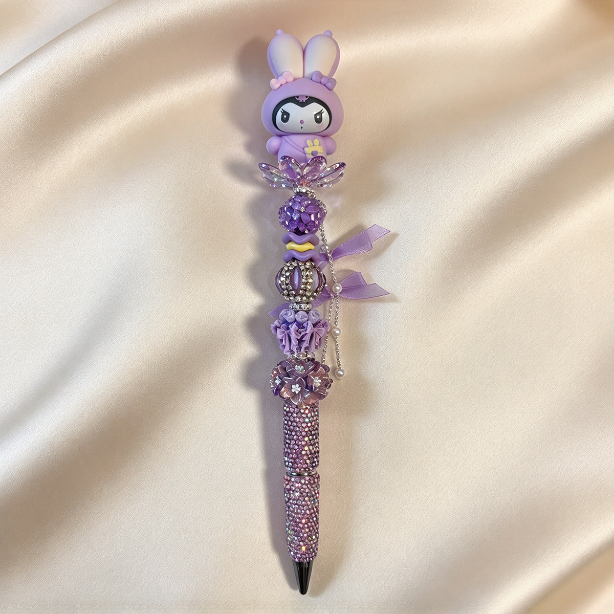 Mauve Veil Kuku Rhinestone Pen