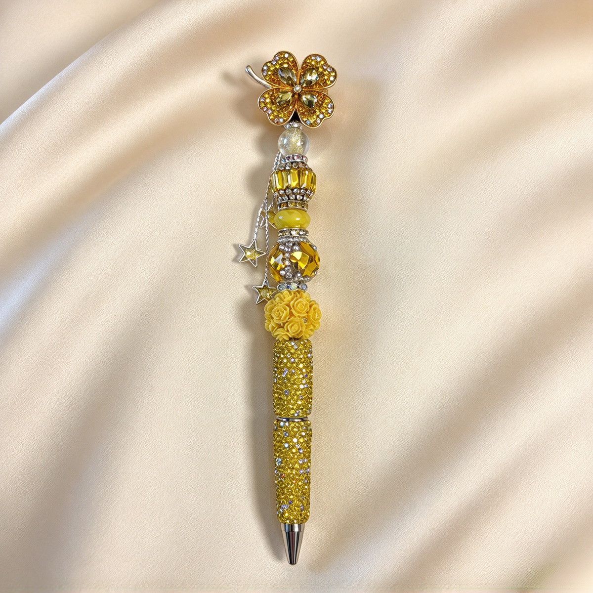 Lucky Aureate Clover Rhinestone Pen