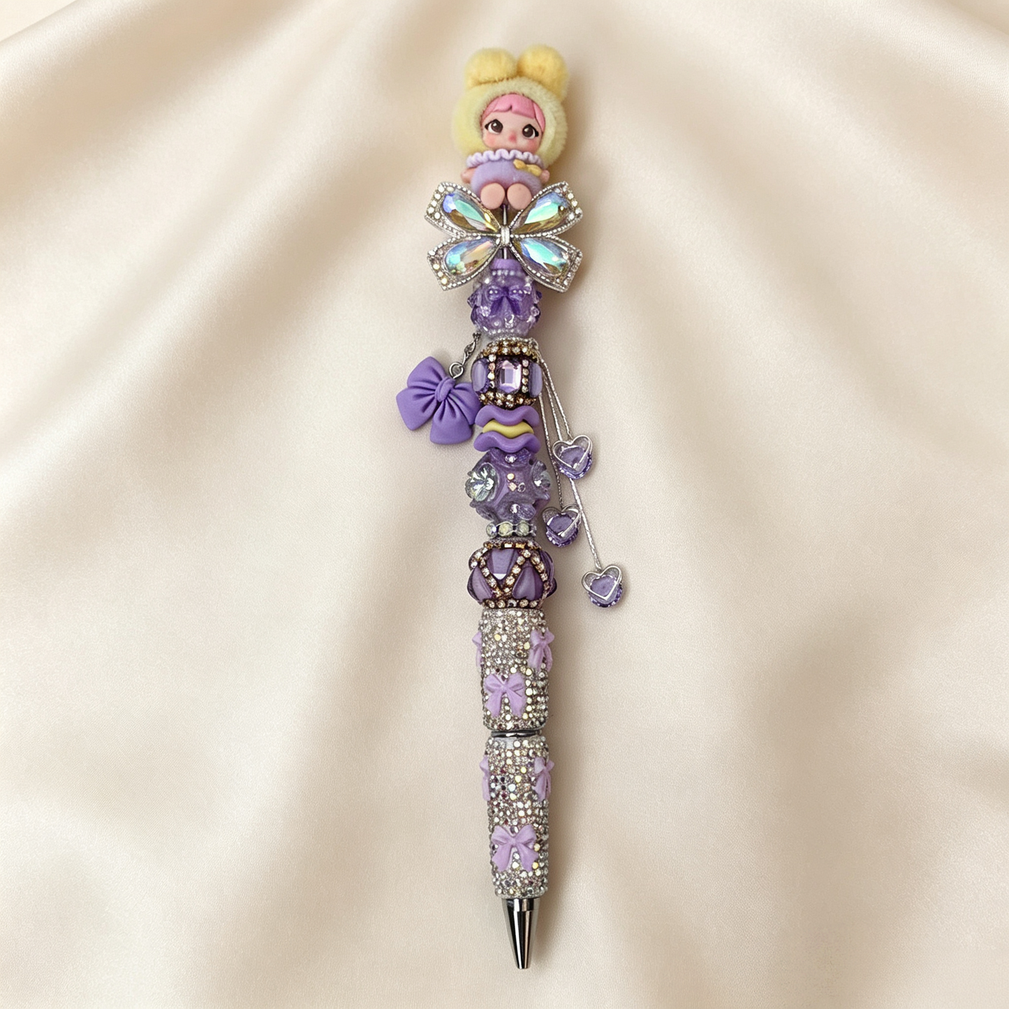 Nommi Mauve Bloom Rhinestone Handmade Pen